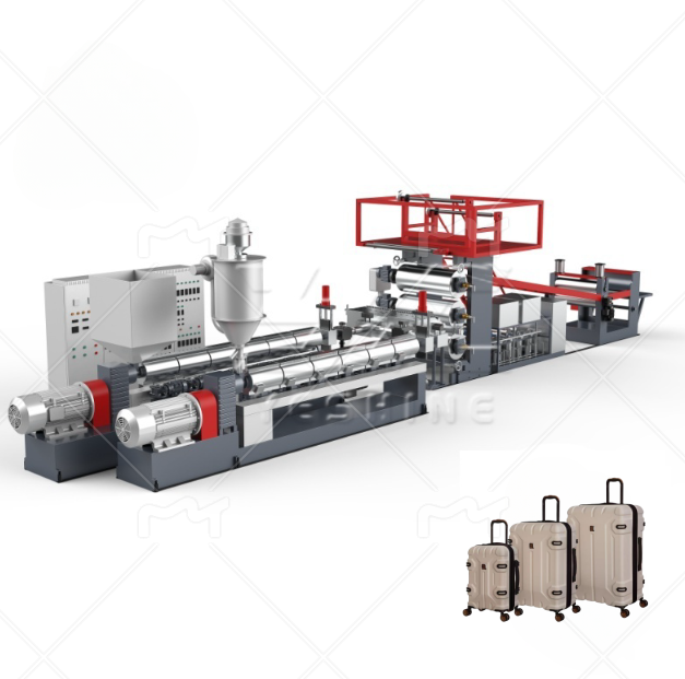 ABS PC Two Lines Luggage Sheet Extruder Machine 1 ABS PC Two Lines Luggage Sheet Extruder Machine